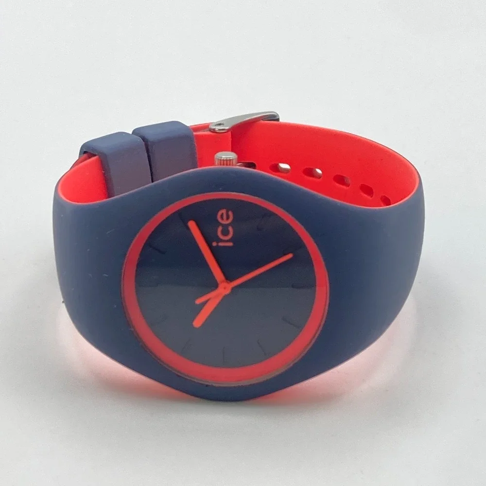 Ice Watch Duo Men's Watch 39mm Gray Neon Orange WR 100M New Battery 9